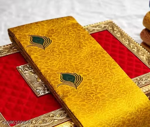 Royal Peacock Jacquard Silk Saree – Traditional Rich Pallu Border Saree with Blouse Piece