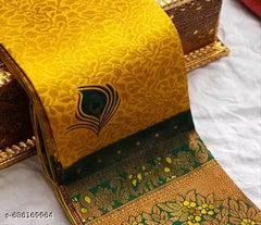 Royal Peacock Jacquard Silk Saree – Traditional Rich Pallu Border Saree with Blouse Piece